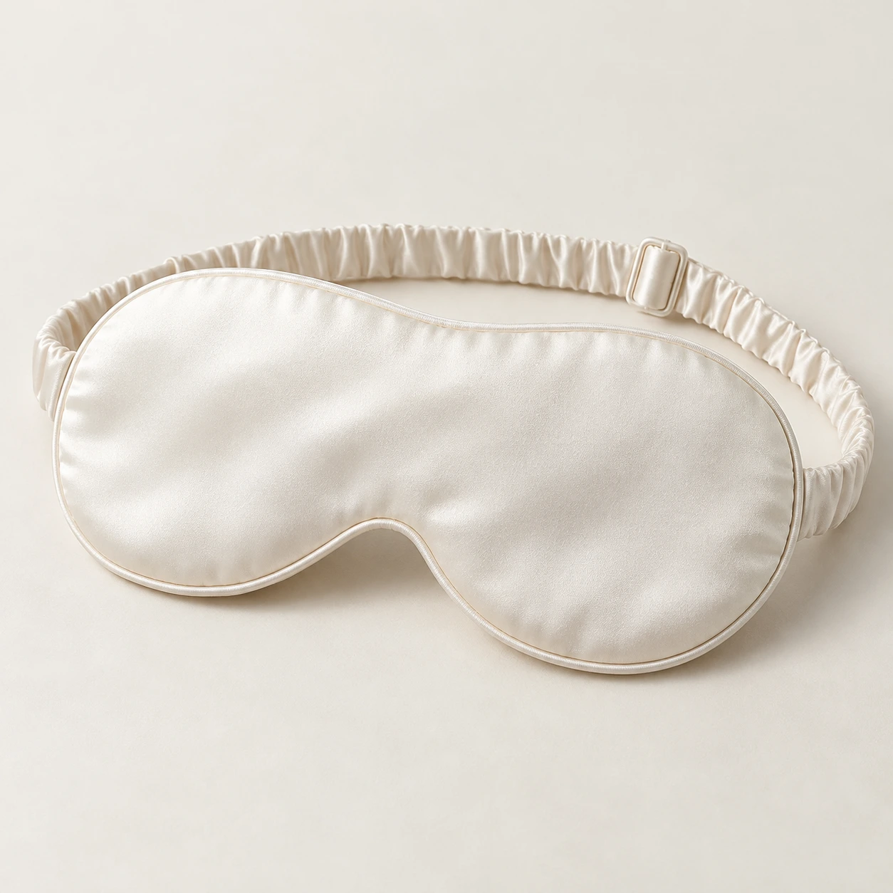 Ivory Veil silk eye mask in Ivory