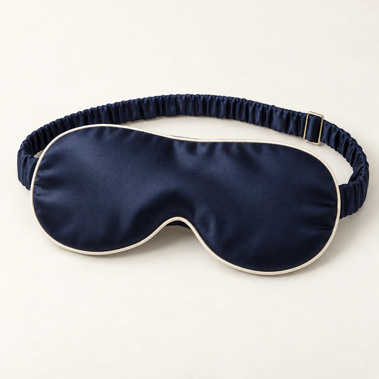 Midnight Frame silk eye mask in Midnight / Ivory